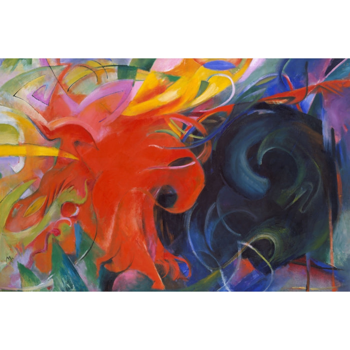 Tableau d'art classsique Fighting forms par Franz Marc Toile imprimée