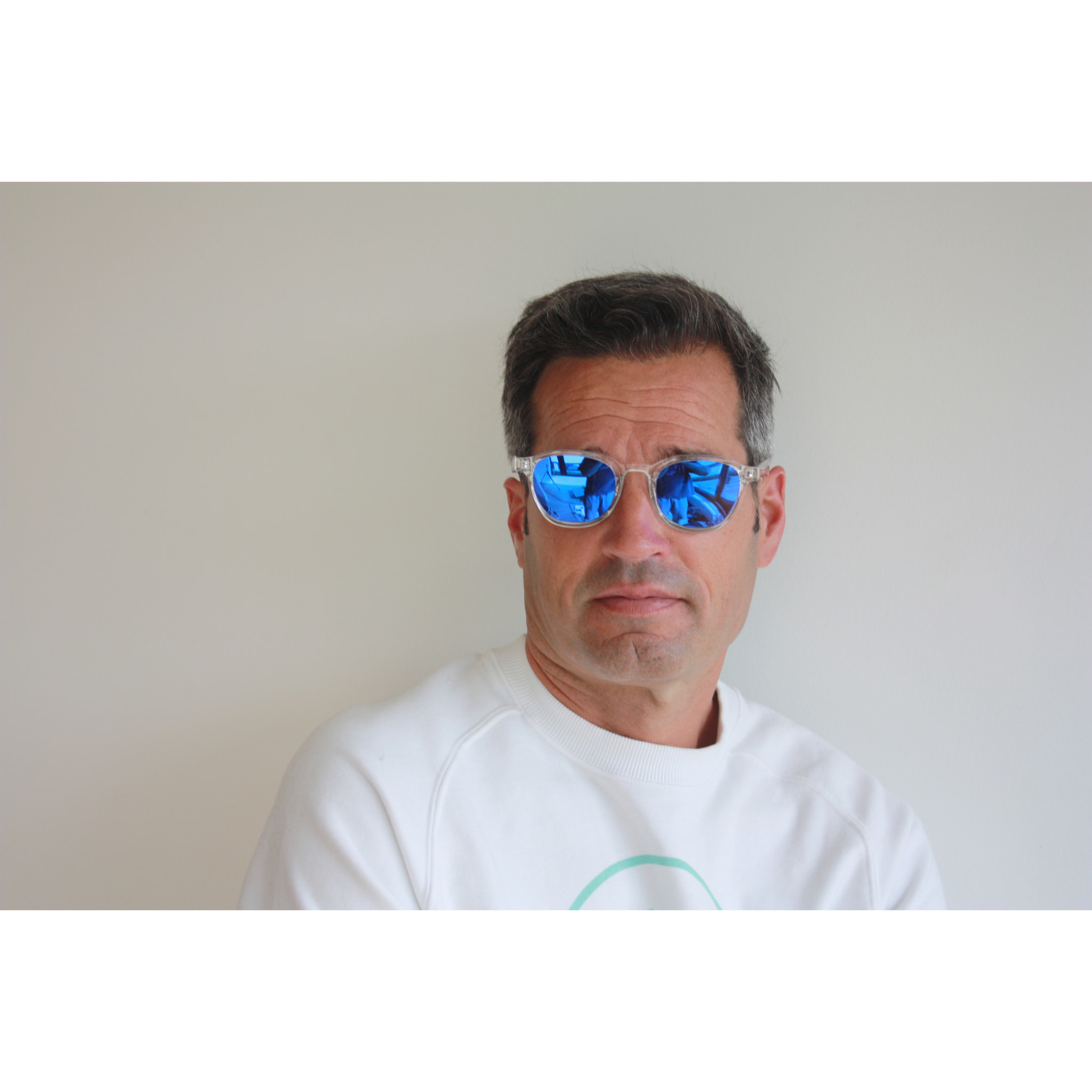 Gafas de sol OCEAN BONDI BEACH - Blanco transparente brillante / Revo azul