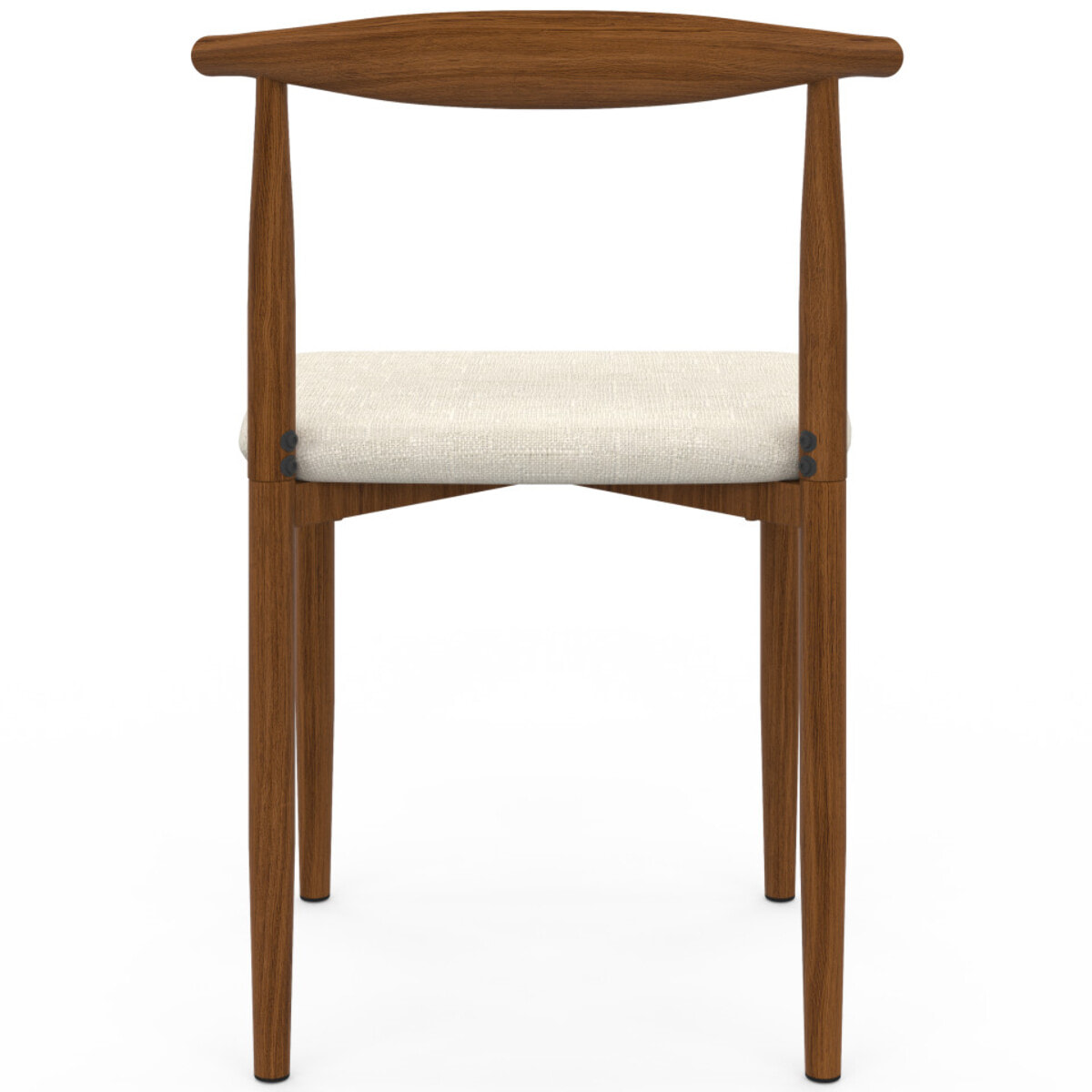 Chaises Adam tissu beige pieds effet bois noyer - lot de 6
