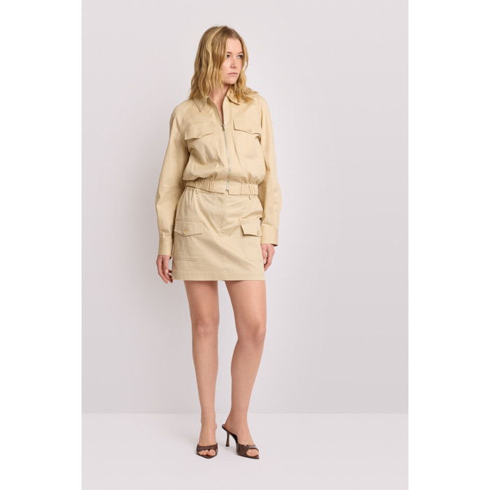 Kocca - Giubbino con zip Donna, Tinta unita, Colletto di camicia