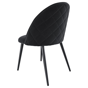 Set di 4 Sedie Imbottite Da Pranzo Ufficio In Velluto Sedia Con Gambe In Metallo Effetto Legno Con Schienale Seduta Comoda Per Soggiorno Salotto Nero