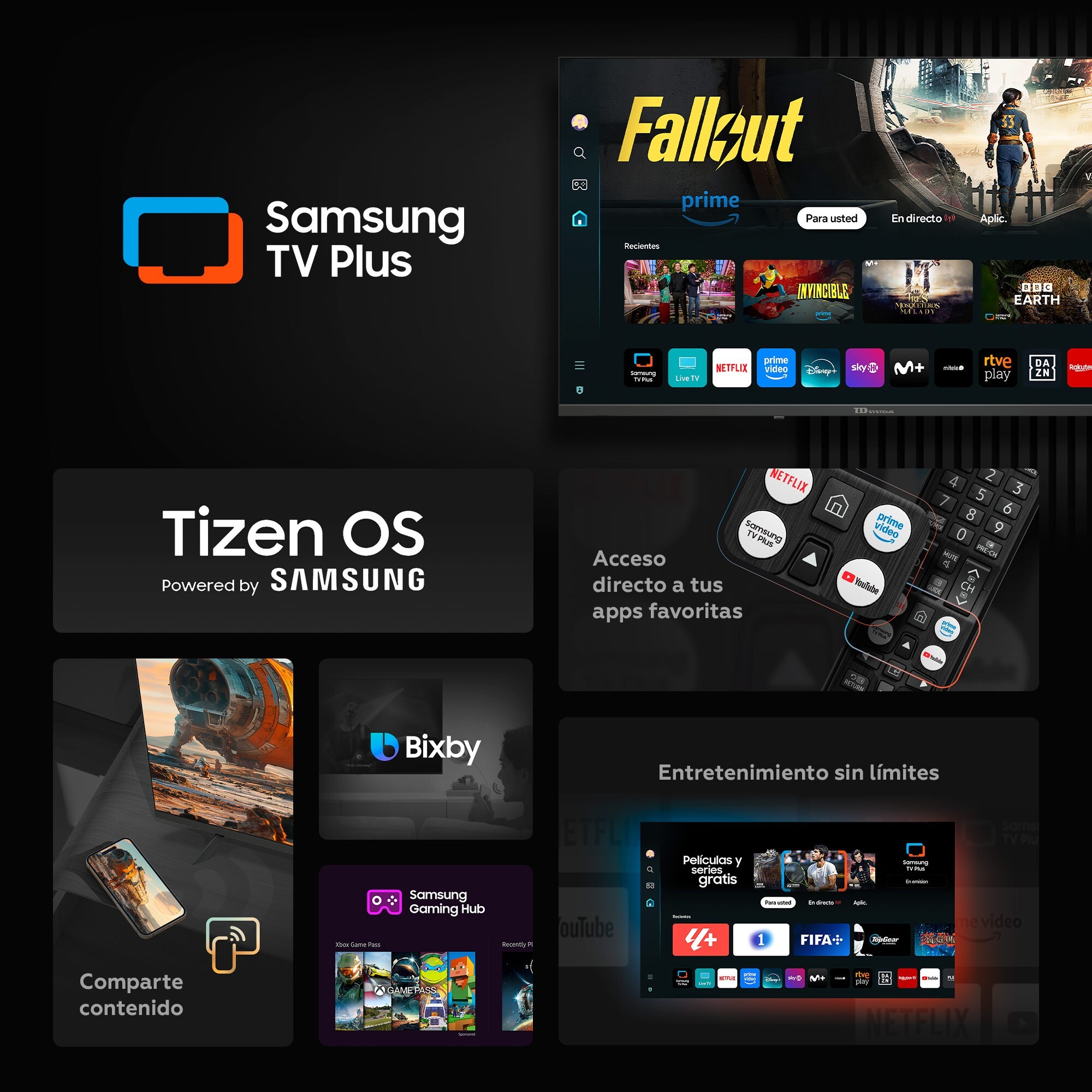 TD Systems - Smart TV 50 pulgadas Qled 4K. Samsung TV Tizen OS 8.0. Sintonizador triple (DVB-T2/C/S2). Televisores con Samsung Smart TV Gaming Hub. Televisión del 2026. Compatible con Prime Video, Netflix, Movistar+, HBO, y más Apps - M50QC22TIZEN