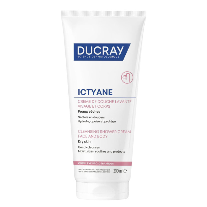 Ictyane - Crème de Douche Lavante Visage et Corps Pour les Peaux Sèches 200 ml