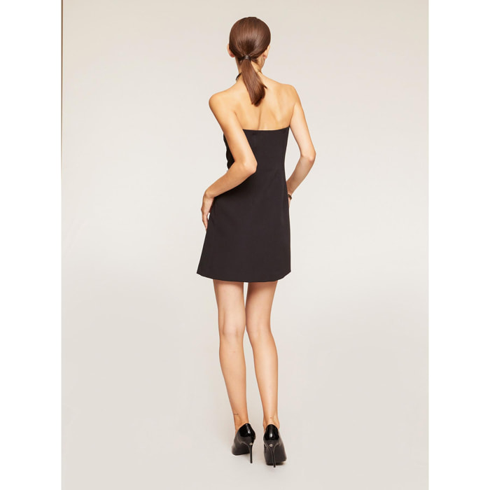 Motivi - Vestido mini bustier con detalle de doble botonadura - Negro