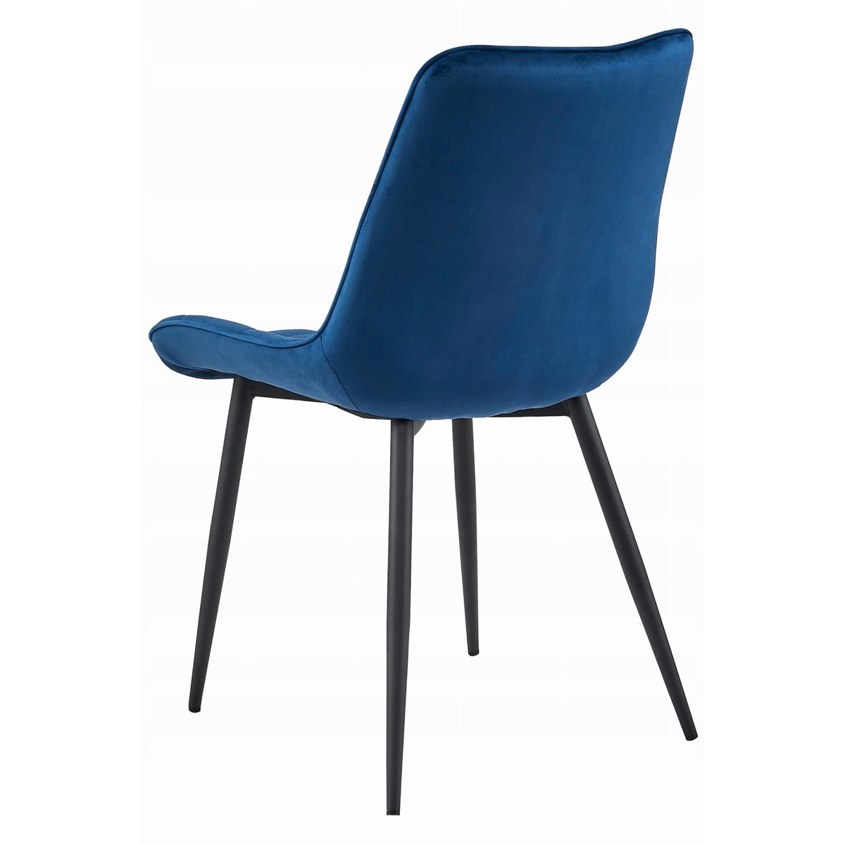 Set di 2 sedie Bera in velluto blu navy con gambe nere