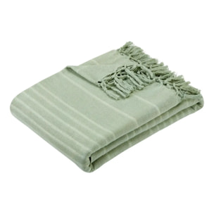 Jeté de lit Anjali 220x160 vert céladon en coton