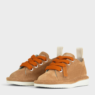 SCARPA ALLACCIATA P01 BIMBO IN SUEDE BISCOTTO-ARANCIO BRUCIATO