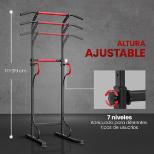 Barra de Dominadas Altura Regulable, Estación de Fondos Resistente para Gimnasio en Casa, Máquina Dominadas Multifuncional, para Entrenamiento de Fuerza