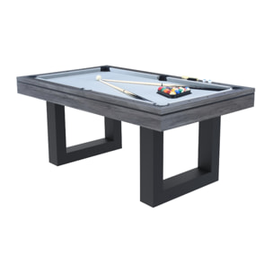 Table multi-jeux 3 en 1 billard et ping pong en bois gris ARIES