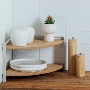 Étagère d'angle "Ordera" 2 niveaux blanc