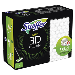 12x7 Lingettes Sèches 3D Clean Swiffer