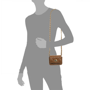 Ancarano mini bolso bandolera mujer. Piel auténtica acabado Sauvage acolchado