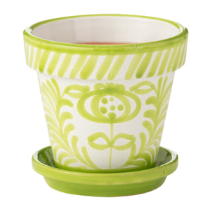 J-Line cache-pot Granada Handmade + Painted - céramique - vert - small - Ø 21 cm