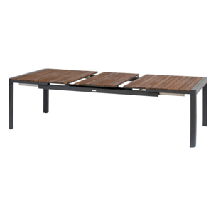 Table de jardin extensible "Paradize" Noyer & graphite 12 places en aluminium et acacia