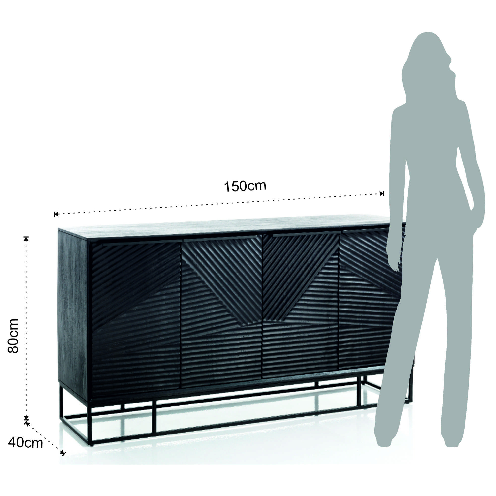 Tomasucci buffet 4 portes HORO Noir