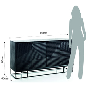 Tomasucci buffet 4 portes HORO Noir