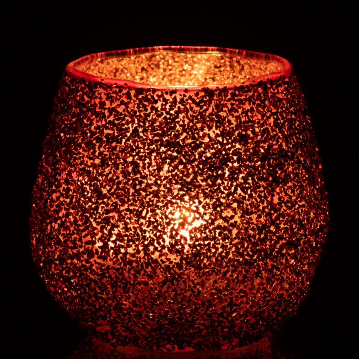J-Line bougeoir - verre - rouge  - small
