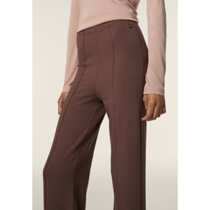 Pantalone donna in felpa viscosa con gamba dritta