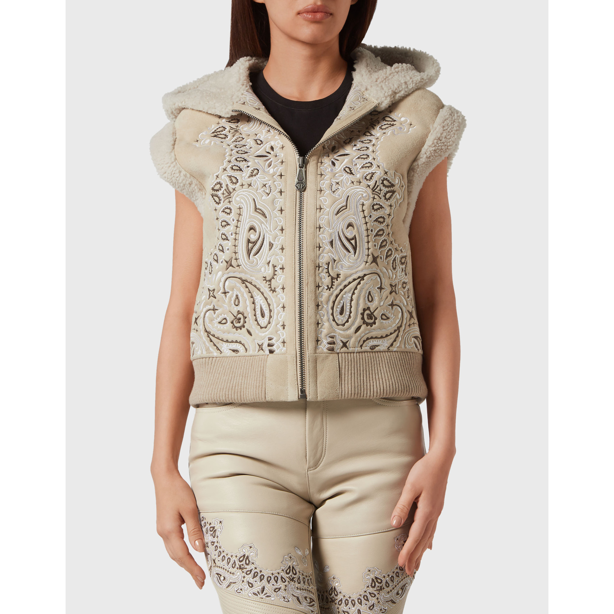 PHILIPP PLEIN Leather Vest PAISLEY