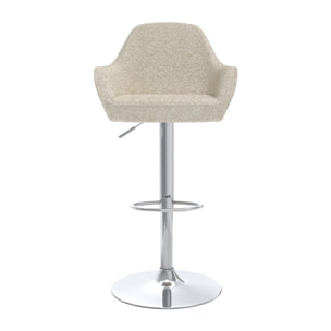 Chaise de bar Adam effet laine bouclette blanc cassé 63/83 cm (lot de 2)