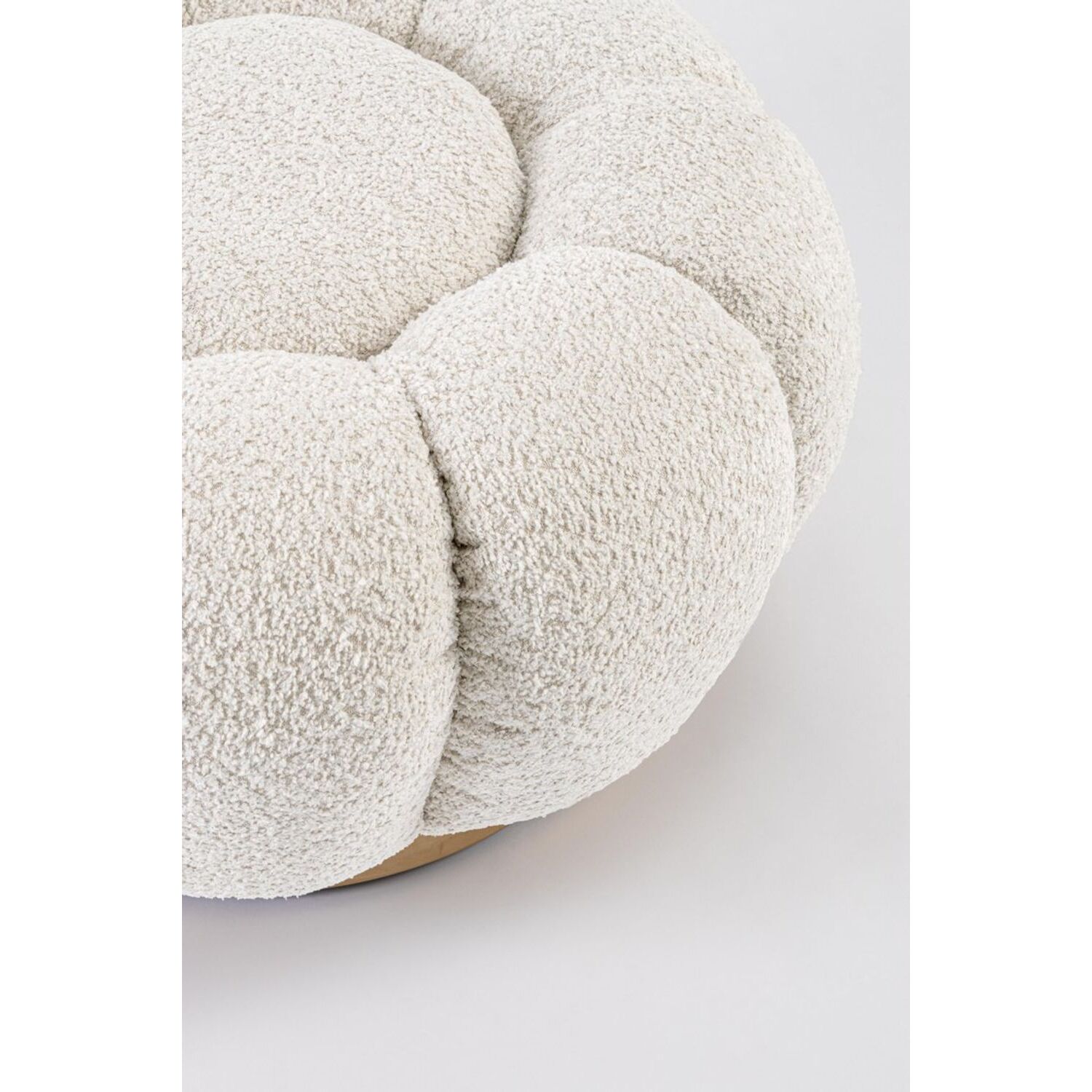 Pouf FLOREL in tessuto effetto bouclé naturale