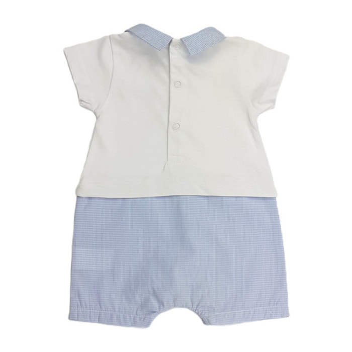 PAGLIACCETTO FINTA POLO QUADRETTO AZZURRO