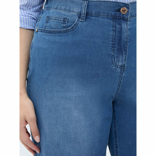 Fiorella Rubino - Bermudas vaqueras efecto lavado - Azul