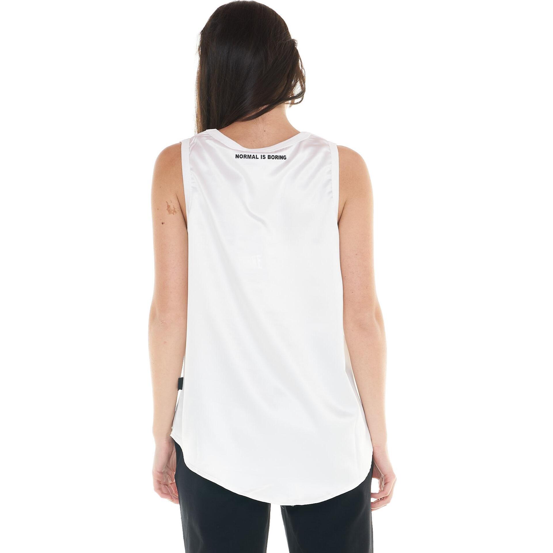 Canotta satin da donna Black and White