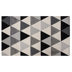 TAPPETO ARREDO TRIANGOLI NERO 65X220 CM CON ANTISCIVOLO