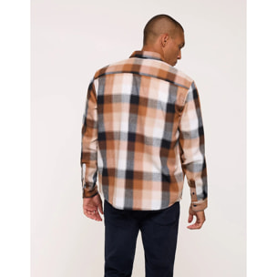 Camisa Manga Larga a Cuadros Marrón - Frost