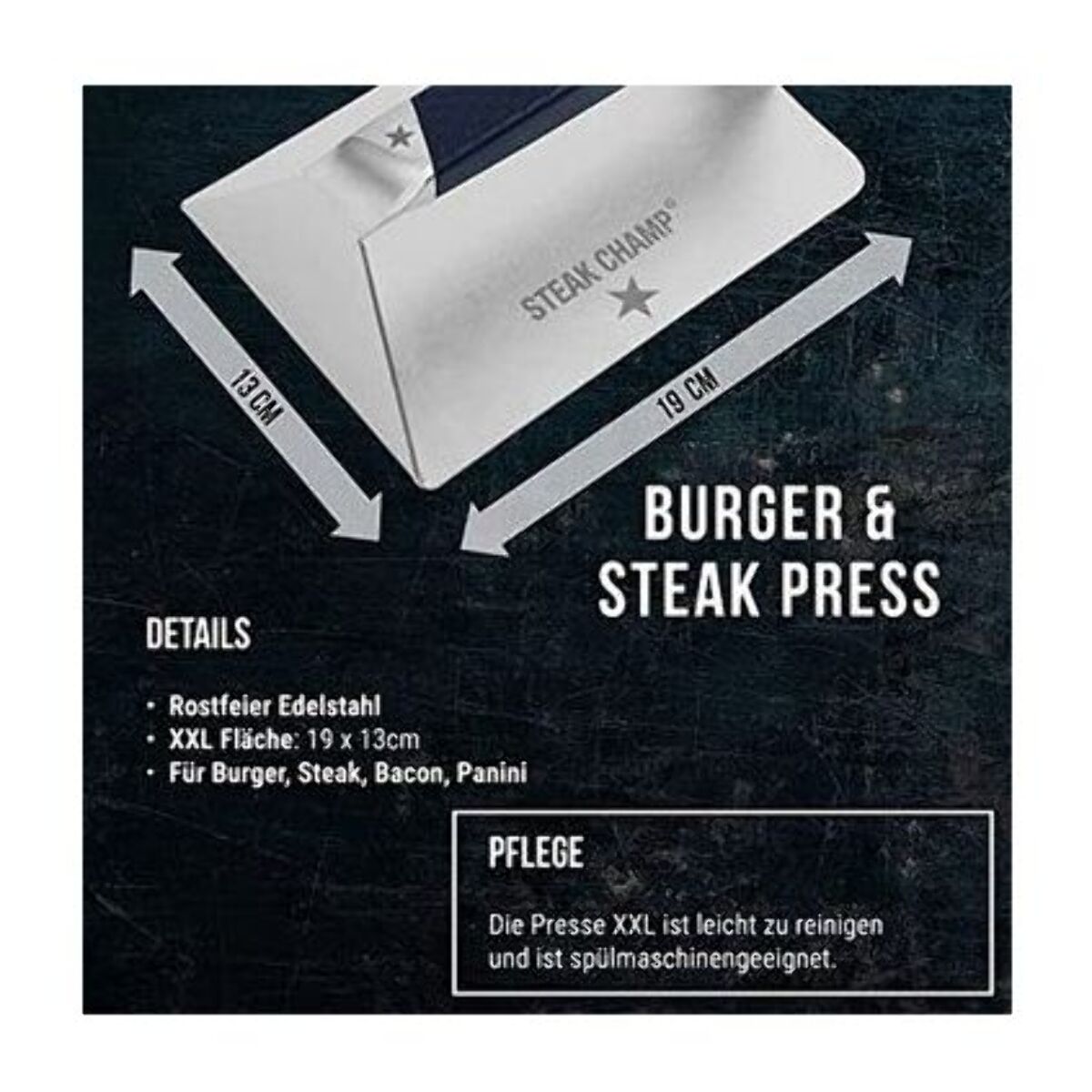 Presse burger STEAK CHAMP & Steak