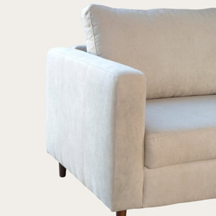 Canapé d'angle Vinson -textile, mousse pu, bois et panneau de particules-couleur beige 251 x 85 x 146 cm