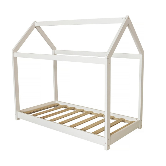 Lit Cabane pour enfant "Camilla" - 140 x 70 cm - Blanc