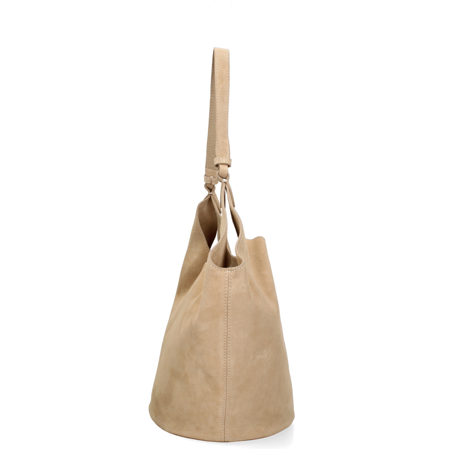 Borsa a spalla da donna - Modello Lisboa - Pelle Scamosciata - 27.0 x 38.0 x 21.5 cm