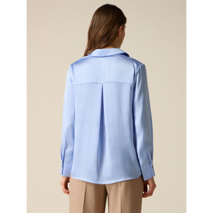 Oltre - Camicia in raso - Azzurro