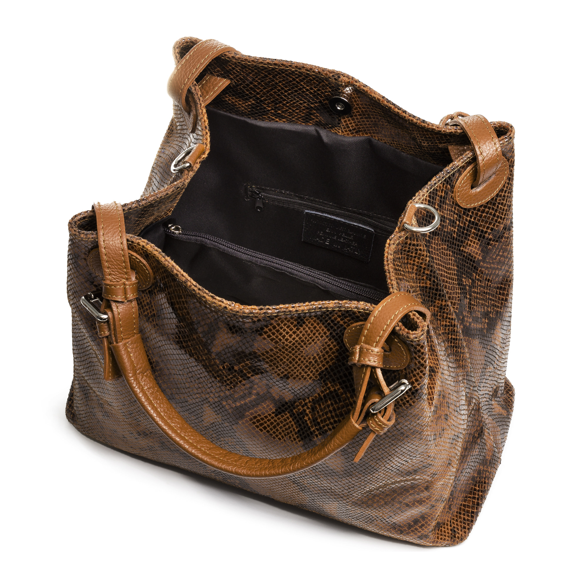 Emanuela Borsa tote Donna.Pelle autentica Camoscio Python Dollaro