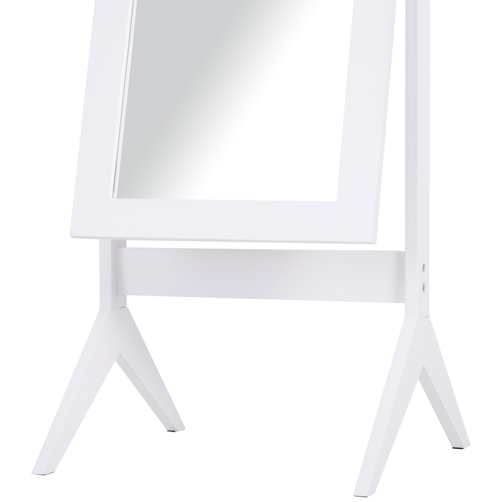 Miroir à pied inclinaison réglable dim. 47L x 46l x 148H cm MDF blanc