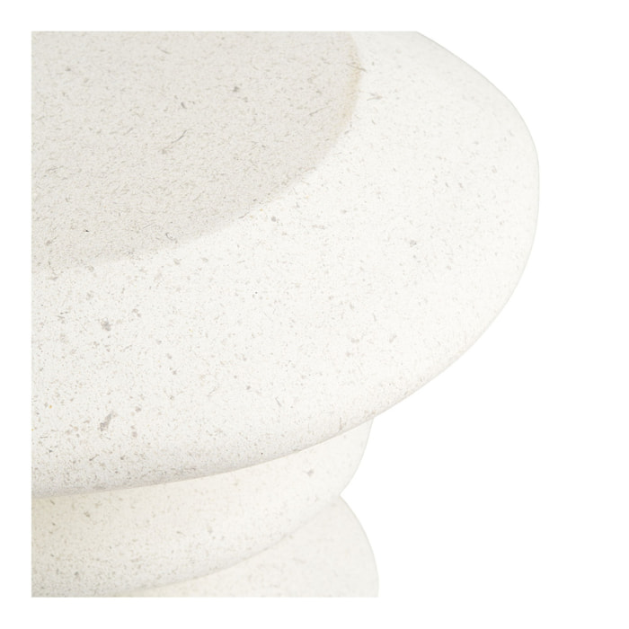 Tavolino da appoggio Blackburn in fiberclay bianco forma scultorea 43x39x45 cm