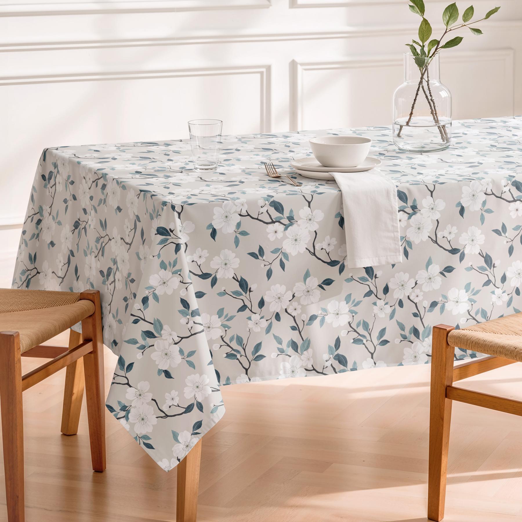 Nappe anti-taches LITORIA GRIS - en 100 % coton