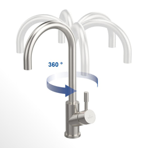 Robinet cuisine Umbrella flex + Distributeur de savon Noir mat