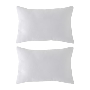 Lote de 2 fundas de cojín jacquard TEVERE-B 30x50 cm Blanco