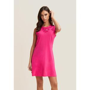 Vestito senza maniche in jersey con dettagli floreali