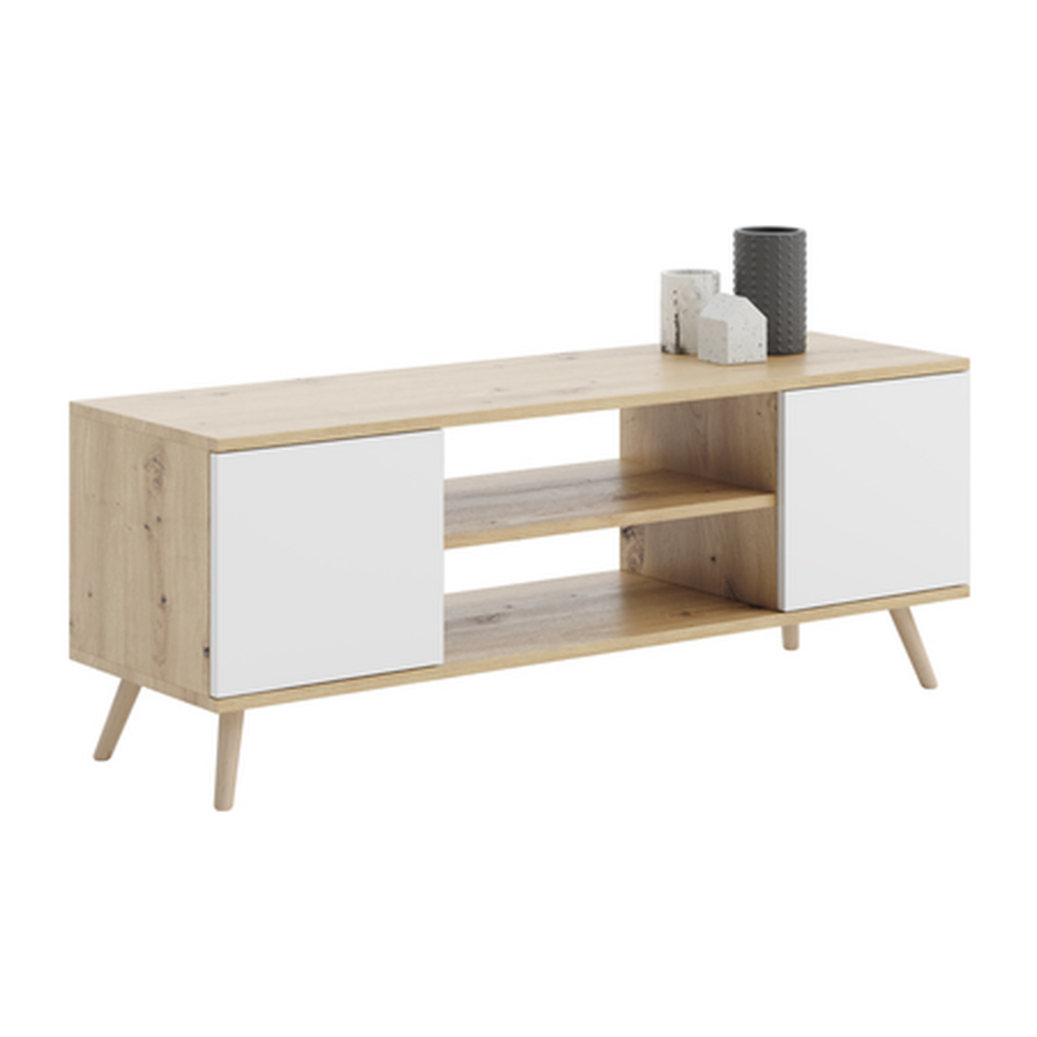 Mobile Porta TV Focus 135 in Rovere Artisan e Bianco