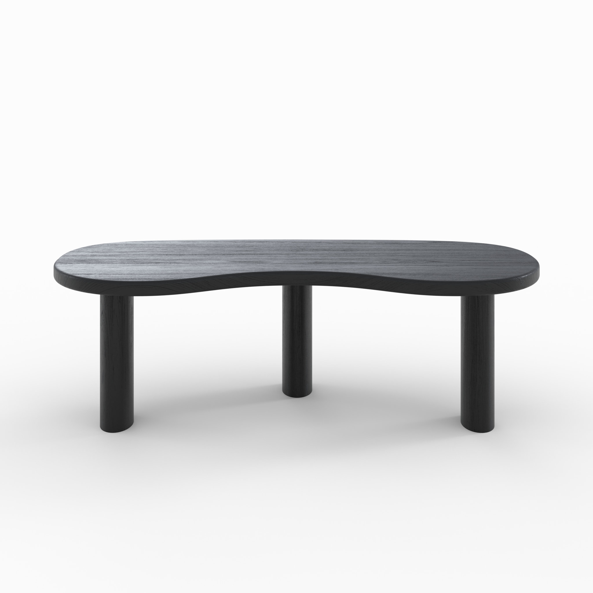 Table basse organique en bois massif de mindi noir - Brandan