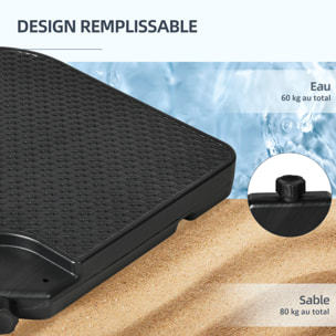 Pied de parasol lot de 4 dalles pour parasol déporté à lester dim. tot. 100L x 100l x 8H cm HDPE noir