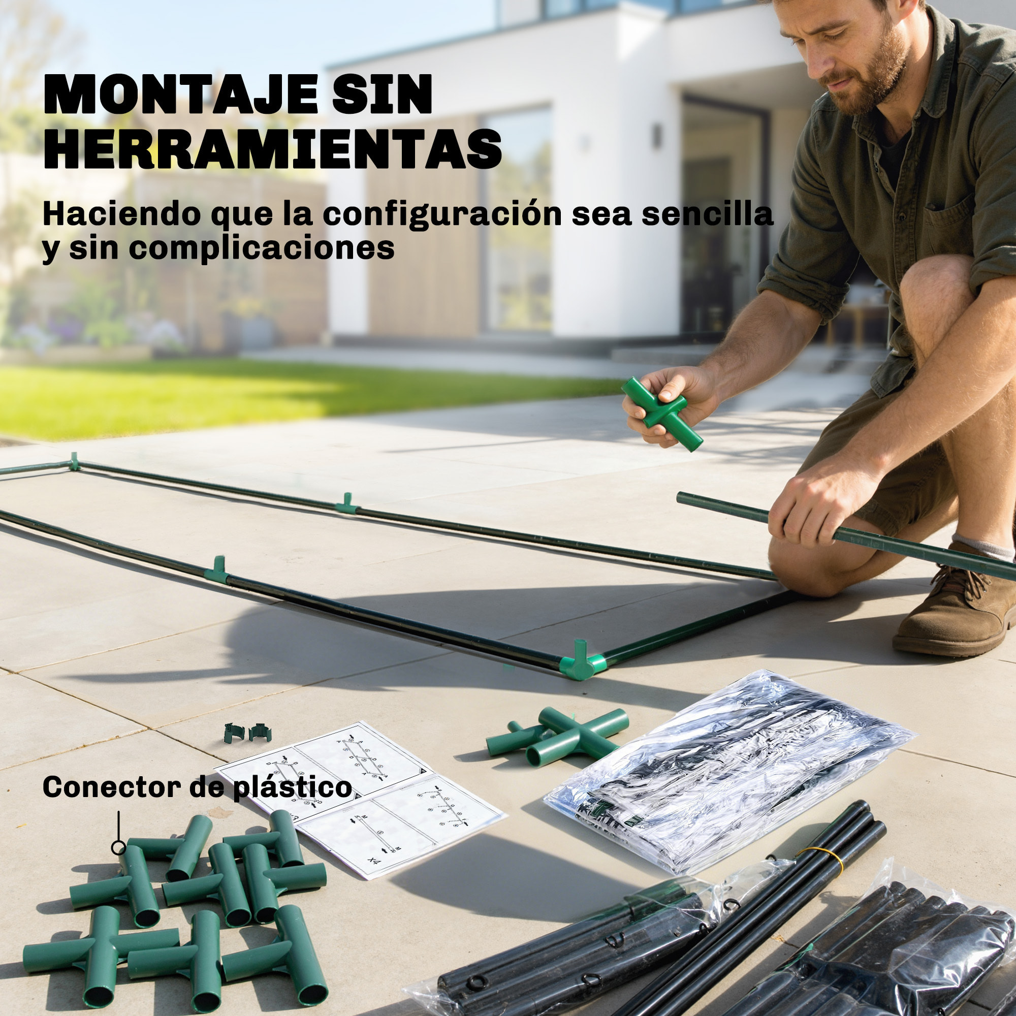 Invernadero Pequeño de 3 Niveles, Invernadero de Exterior con 2 Puertas Enrollables, Marco de Acero y Cubierta de Plástico Anti-UV para Cultivar Plantas, Flores, 143x46x164 cm, Transparente