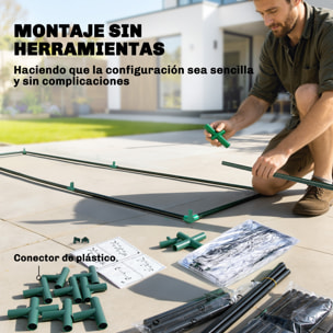 Invernadero Pequeño de 3 Niveles, Invernadero de Exterior con 2 Puertas Enrollables, Marco de Acero y Cubierta de Plástico Anti-UV para Cultivar Plantas, Flores, 143x46x164 cm, Transparente