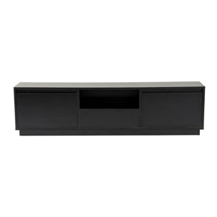 Meuble TV noir avec rangement - effet bois MARFA