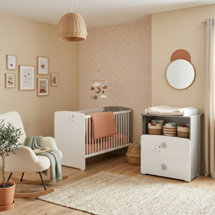 Commode à langer et 1 niche en bois blanc