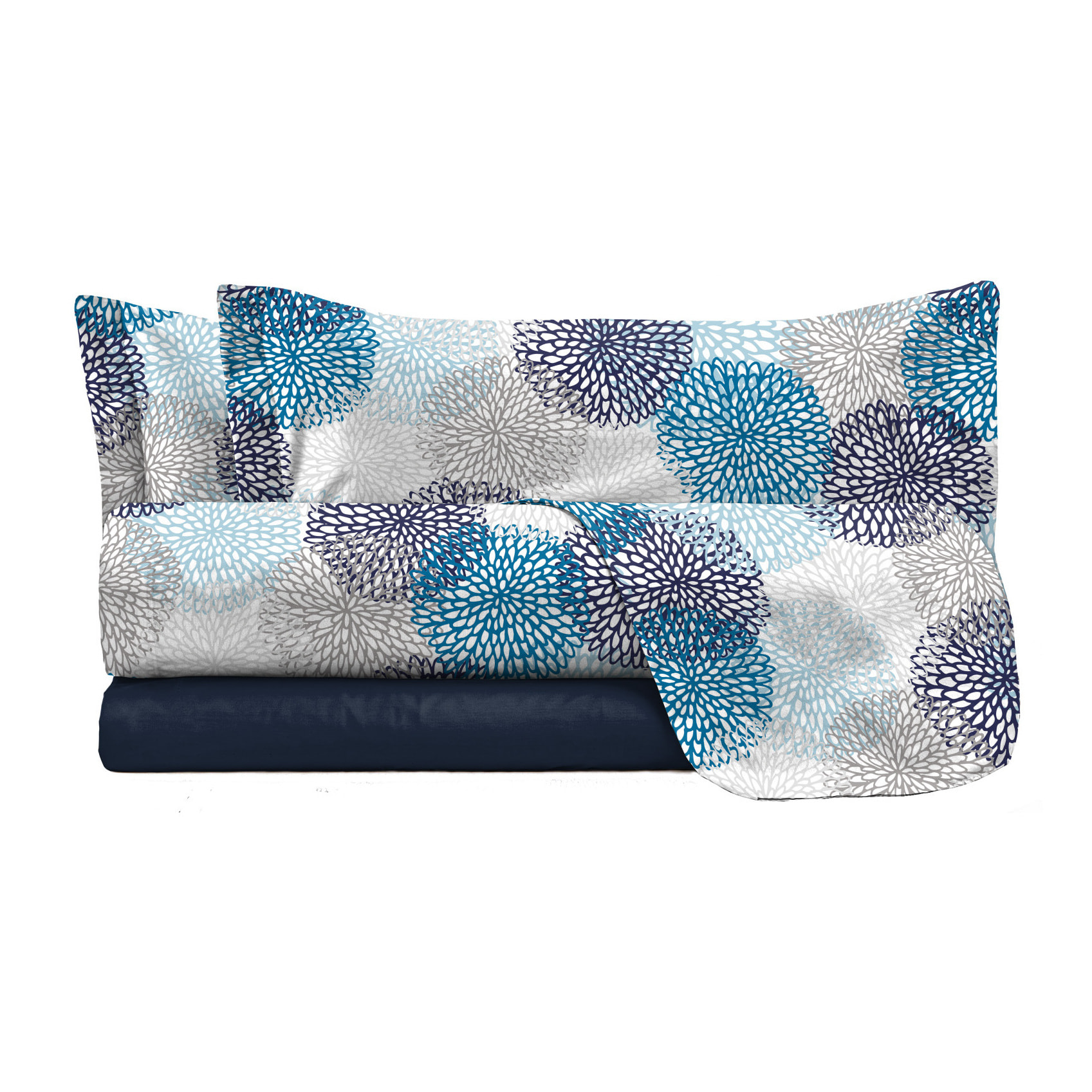 COMPLETO LETTO FANTASY, 100% Microfibra - SOFFIONI BLU